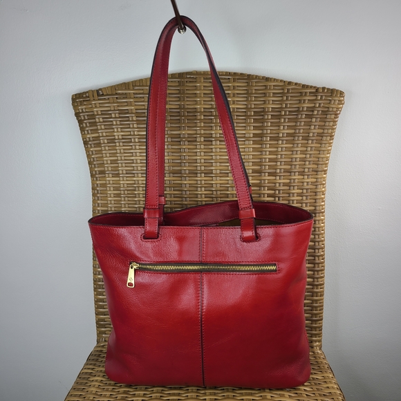 Patricia Nash Convertible Red Leather Tote Shoulder Bag - Picture 3 of 16